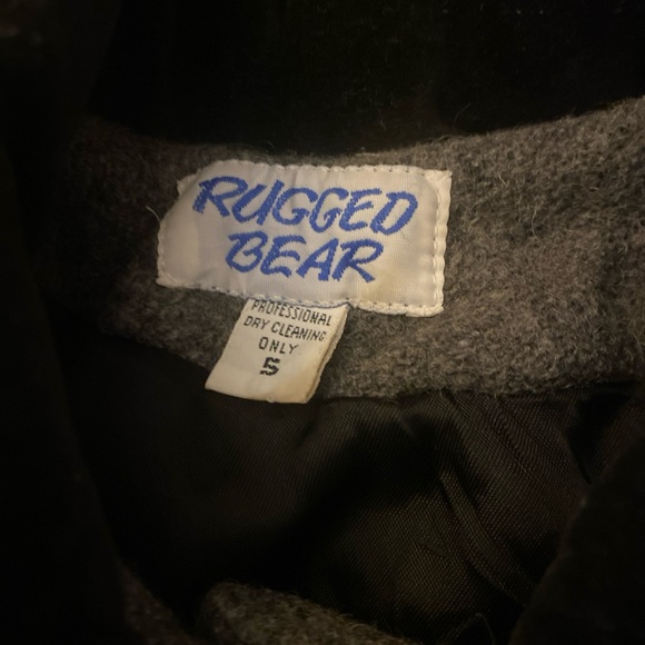 Vintage Rugged Bear Gray/Black Velvet  & Wool Dress Coat Size~ 5 - Picture 3 of 3